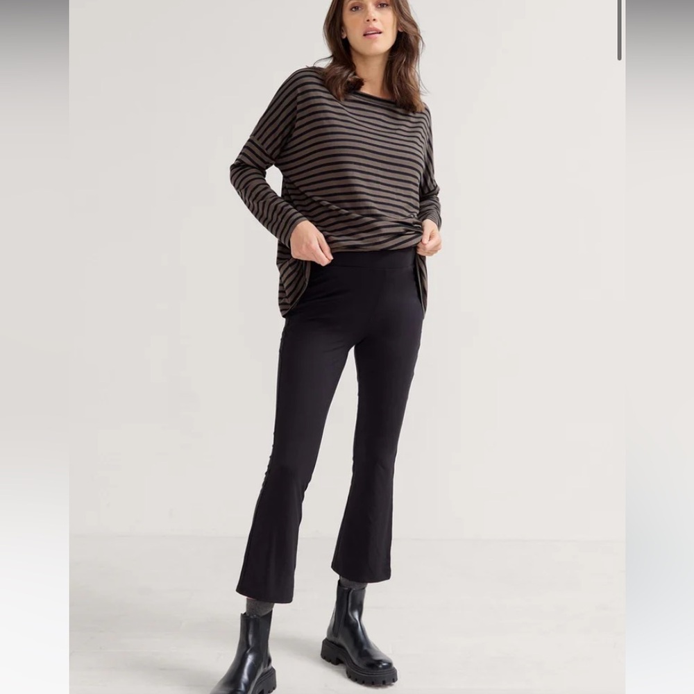 Hatch The Ultimate Before, During & After Crop Flare Black Pants XS